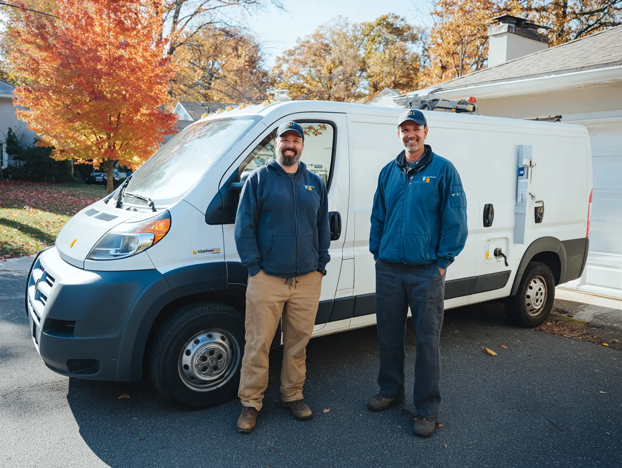 Ridgeline Plumbing & Drain team beside their service van in Denville, NJ